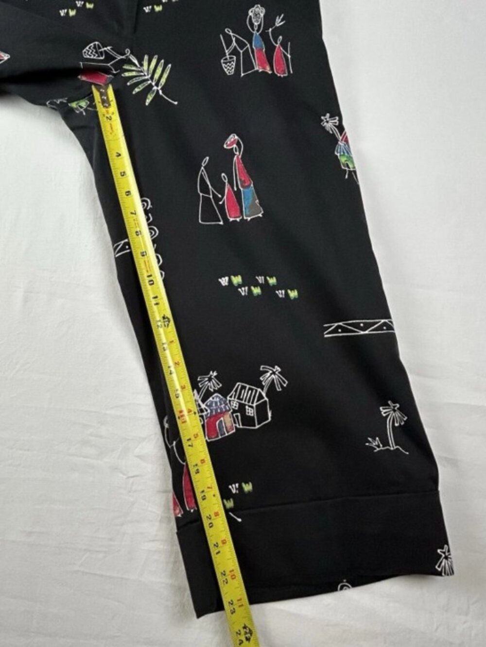 Chico’s Artistic Village Print Crop Pants XL Global Boho Wearable Art - Picture 11 of 12